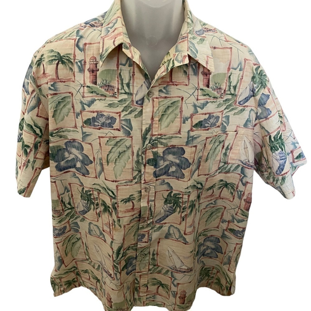VTG COOKE STREET Honolulu Aloha Hawaiian Tropical Shirt Men XL